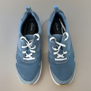 Clarks Womens Size 7 M Shoes Wave Walk 2.0 Move - Blue Sneakers Need Cleaned